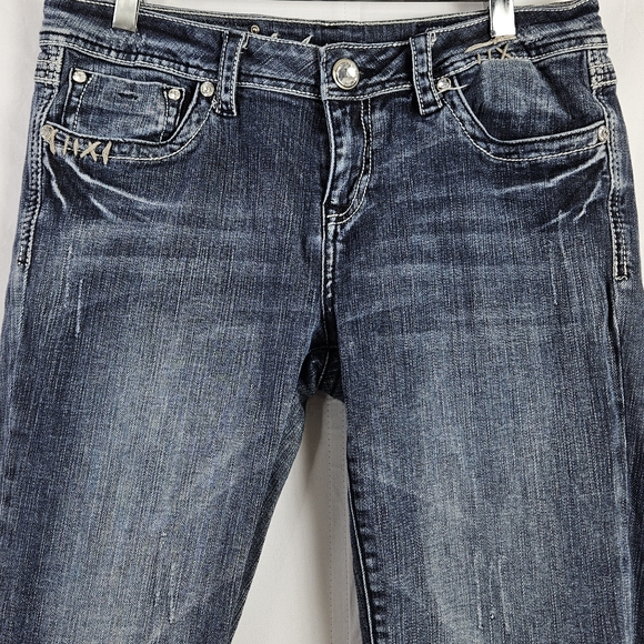 La Idol angel wing rhinestone jean capris size 11 - Picture 4 of 12